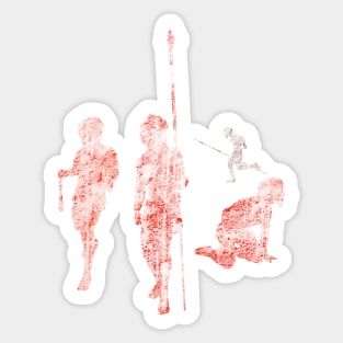 Tribal cavemen digital silhouettes Sticker